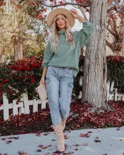 Connie Turtleneck Knit Sweater - Powder Green - FINAL SALE -clothes Sales connieturtleneckknitsweaterpowdergreen43