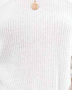 Cool Breeze Cotton Cold Shoulder Sweater - Off White - LAST CHANCE -clothes Sales coolbreezecottoncoldshouldersweateroffwhite20