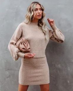 Cozy Cabin Crop Knit Sweater - FINAL SALE -clothes Sales cozycabincropknitsweaterandminiskirt38