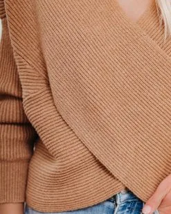 Crossover Ribbed Knit Sweater - Camel - FINAL SALE 13 Crossover Ribbed Knit Sweater - Camel - FINAL SALE -clothes Sales crossoverribbedknitsweatercamel10