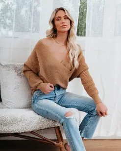 Crossover Ribbed Knit Sweater - Camel - FINAL SALE 18 Crossover Ribbed Knit Sweater - Camel - FINAL SALE -clothes Sales crossoverribbedknitsweatercamel19