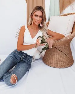 BLUE-001 Days Of Summer Cotton Tie Bodysuit - Ivory - FINAL SALE -clothes Sales daysofsummercottontiebodysuitivory33