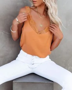 FORE-001 Donatella Satin Lace Bodysuit - Orange - FINAL SALE -clothes Sales donatellasatinlacebodysuitorange15