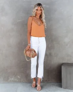 FORE-001 Donatella Satin Lace Bodysuit - Orange - FINAL SALE -clothes Sales donatellasatinlacebodysuitorange2