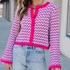Dorinda Checkered Button Front Bell Sleeve Cardigan - SALE