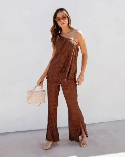 ACOA-001 Drift Away Textured Pants - Chocolate - SALE