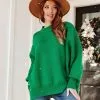 Elouise Knit Oversized Pullover Sweater - Green