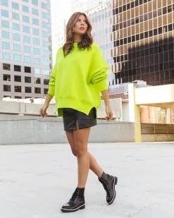 Elouise Knit Oversized Pullover Sweater - Lime - FINAL SALE -clothes Sales elouiseknitoversizedpulloversweaterlime34