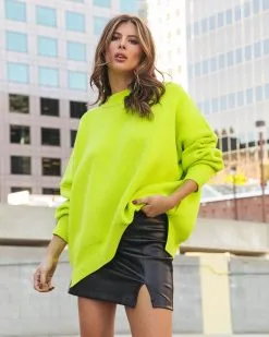 Elouise Knit Oversized Pullover Sweater - Lime - FINAL SALE -clothes Sales elouiseknitoversizedpulloversweaterlime54