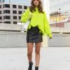 Elouise Knit Oversized Pullover Sweater - Lime - FINAL SALE