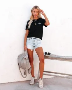 Embroidered Mama Cotton Blend Tee - FINAL SALE -clothes Sales embroideredmamacottonblendtee4