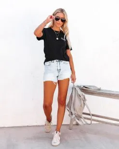 Embroidered Mama Cotton Blend Tee - FINAL SALE -clothes Sales embroideredmamacottonblendtee89