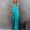 Empire Satin Maxi Dress - Aqua - FINAL SALE