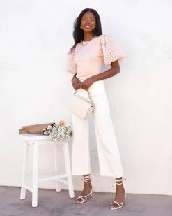 Enchanted Puff Sleeve Top - Pink - SALE -clothes Sales enchantedpuffsleevetoppink 20