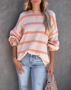 Equinox Striped Premium Sweater - FINAL SALE -clothes Sales equinoxstripedlongsleevepullover86