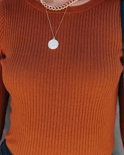 Esen Ribbed Bell Sleeve Knit Sweater - Rust - FINAL SALE 12 Esen Ribbed Bell Sleeve Knit Sweater - Rust - FINAL SALE -clothes Sales esenribbedbellsleeveknitsweaterrust148