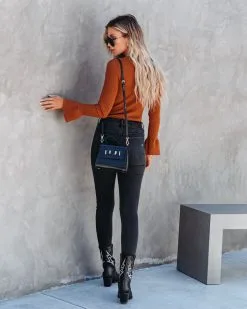 Front Page -clothes Sales esenribbedbellsleeveknitsweaterrust52