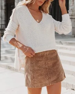 CHRY-001 Match Made Corduroy Mini Skirt - Tan - FINAL SALE 14 CHRY-001 Match Made Corduroy Mini Skirt - Tan - FINAL SALE -clothes Sales esmaecottonblendknitsweaterivoryandmaplecorduroyminiskirttan111 a5c005b5 e571 421a aa5f 7bc39e448ee2