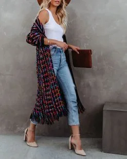 Euphoric Fringe Knit Duster Cardigan - FINAL SALE -clothes Sales euphoricfringeknitdustercardigan37