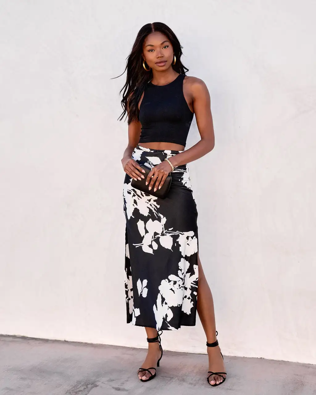 BUCK-001 Eva Satin Printed Maxi Skirt 1 BUCK-001 Eva Satin Printed Maxi Skirt