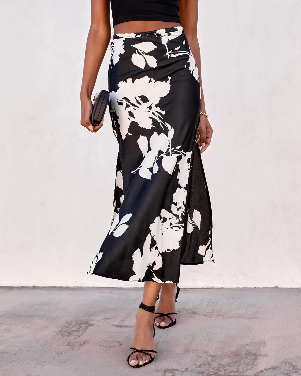 BUCK-001 Eva Satin Printed Maxi Skirt 4 BUCK-001 Eva Satin Printed Maxi Skirt - Image 4