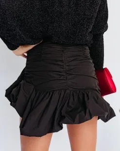 EMOR-001 Everyday Muse Asymmetrical Bubble Hem Mini Skirt - Black - FINAL SALE -clothes Sales everydaymuseasymmetricalbubblehemminiskirtblack1799