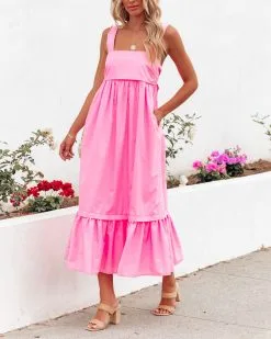 Evita Pocketed Midi Dress - Bubblegum Pink - FINAL SALE 12 Evita Pocketed Midi Dress - Bubblegum Pink - FINAL SALE -clothes Sales evitapocketedmididressbubblegumpink118