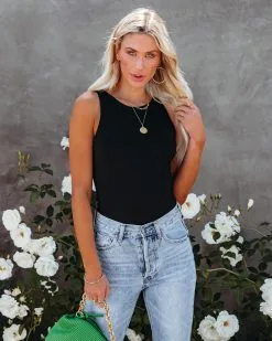 BLUE-001 Explorer Knit Tank Bodysuit - Black - FINAL SALE -clothes Sales explorerknittankbodysuitblack66