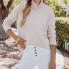 Faith Turtleneck Knit Sweater - Beige