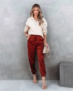 SKIE-001 Fall Thrills Cable Knit Half Zip Pullover Sweater - Oatmeal - FINAL SALE -clothes Sales fallthrillscableknithalfzippulloversweateroatmealandlavishdreamssatincargojoggersrust22