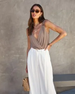 BLUE-001 Farida Drape Bodysuit - Mocha -clothes Sales faridadrapebodysuitmocha30