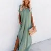 VANI-001 Farmers Market Pocketed Modal Maxi Dress - Dark Sage