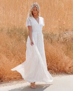 Fill Your Heart Lace Maxi Dress - Cream - LAST CHANCE -clothes Sales fillyourheartlacemaxidresscream37