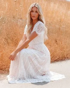 Fill Your Heart Lace Maxi Dress - Cream - LAST CHANCE -clothes Sales fillyourheartlacemaxidresscream44