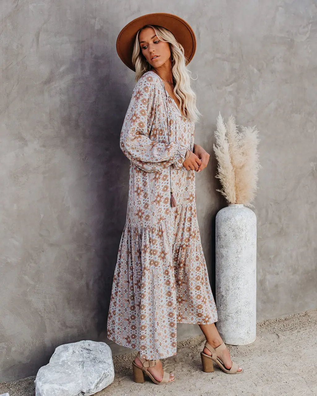 Firenze Printed Boho Maxi Dress - Baby Blue - FINAL SALE 12 Firenze Printed Boho Maxi Dress - Baby Blue - FINAL SALE - Image 12