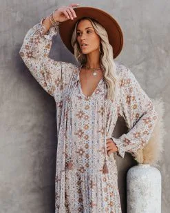 Firenze Printed Boho Maxi Dress - Baby Blue - FINAL SALE 17 Firenze Printed Boho Maxi Dress - Baby Blue - FINAL SALE -clothes Sales firenzeprintedbohomaxidress12