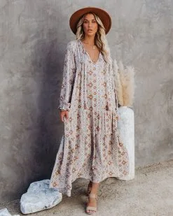 Firenze Printed Boho Maxi Dress - Baby Blue - FINAL SALE 18 Firenze Printed Boho Maxi Dress - Baby Blue - FINAL SALE -clothes Sales firenzeprintedbohomaxidress14