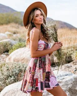 OLIV-001 First Signs Of Spring Pocketed Patchwork Tunic - FINAL SALE