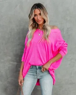 First To Know Cotton Blend Sweater - Pink - FINAL SALE -clothes Sales firsttoknitcottonblendsweaterpink31