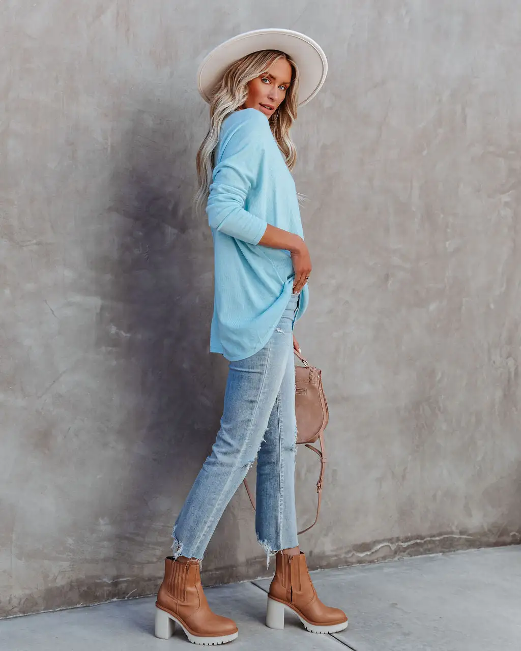 First To Know Cotton Blend Sweater - Sky Blue - FINAL SALE 6 First To Know Cotton Blend Sweater - Sky Blue - FINAL SALE - Image 6