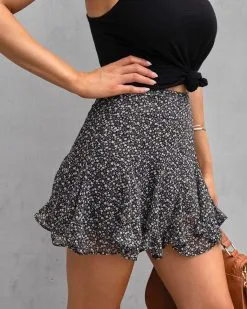 DRES-001 Flynn Rylie Floral Ruffle Mini Skort - LAST CHANCE -clothes Sales flynnryliefloralruffleminiskort72