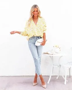 Fresh As A Daisy Button Front Knit Cardigan - Yellow - LAST CHANCE -clothes Sales freshasadaisybuttonfrontknitcardiganyellow0050