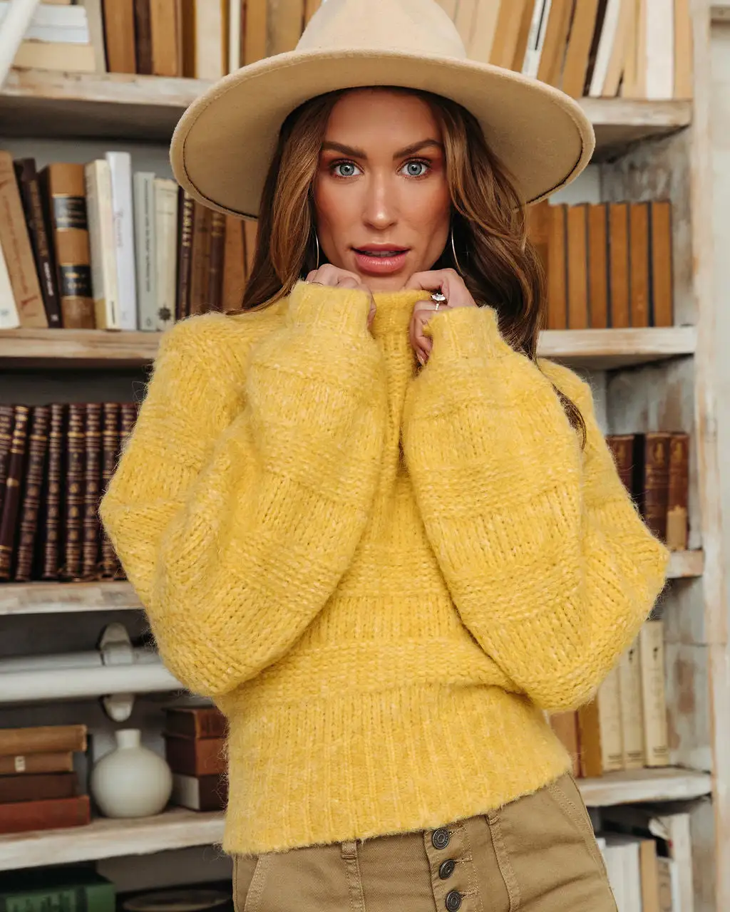Lemon Drop Fuzzy Striped Balloon Sleeve Sweater - FINAL SALE 6 Lemon Drop Fuzzy Striped Balloon Sleeve Sweater - FINAL SALE - Image 6