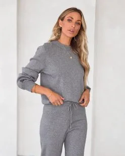 Genevieve Knit Pullover Sweater - Heather Grey - FINAL SALE