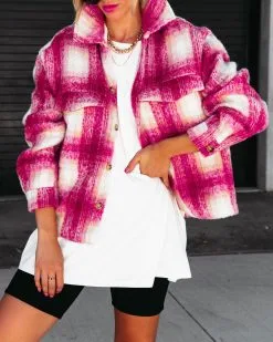 ACOA-001 Girly In Plaid Pocketed Shacket - FINAL SALE -clothes Sales girlyinplaidpocketedshacket142