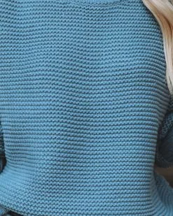 Glacier Mock Neck Knit Sweater - Blue - FINAL SALE 11 Glacier Mock Neck Knit Sweater - Blue - FINAL SALE -clothes Sales glaciermockneckknitsweaterblue33