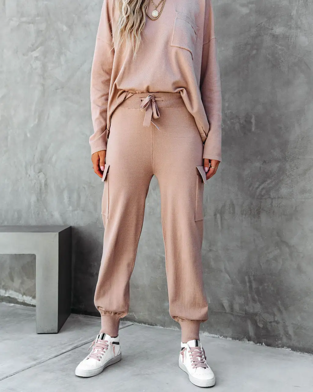 LUMI-001 Glamping Babe Lightweight Knit Cargo Joggers - Mocha - FINAL SALE 3 LUMI-001 Glamping Babe Lightweight Knit Cargo Joggers - Mocha - FINAL SALE - Image 3