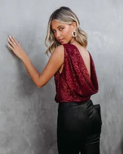 OLIA-001 Glitz And Glam Drape Sequin Bodysuit - Burgundy - FINAL SALE 9 OLIA-001 Glitz And Glam Drape Sequin Bodysuit - Burgundy - FINAL SALE -clothes Sales glitzandglamdrapesequinbodysuitburugndy61