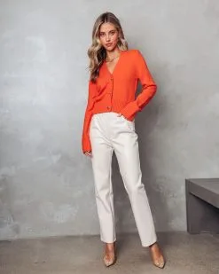 Golden Hearts Cropped Cardigan - Orange - FINAL SALE -clothes Sales goldenheartscroppedcardiganorange0910