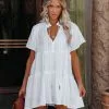 Good Karma Cotton Tiered Babydoll Tunic - White - FINAL SALE